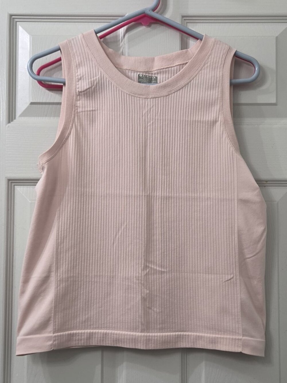 Athleta Light Pink High Neck Ribbed Tank Top